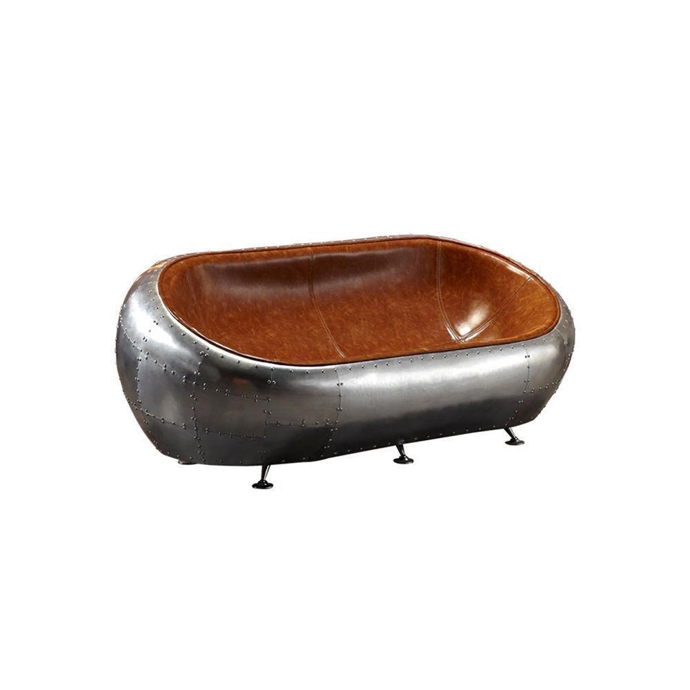 Aviator Airplane Tub Two Seater Sofa, Aluminum Loveseat
