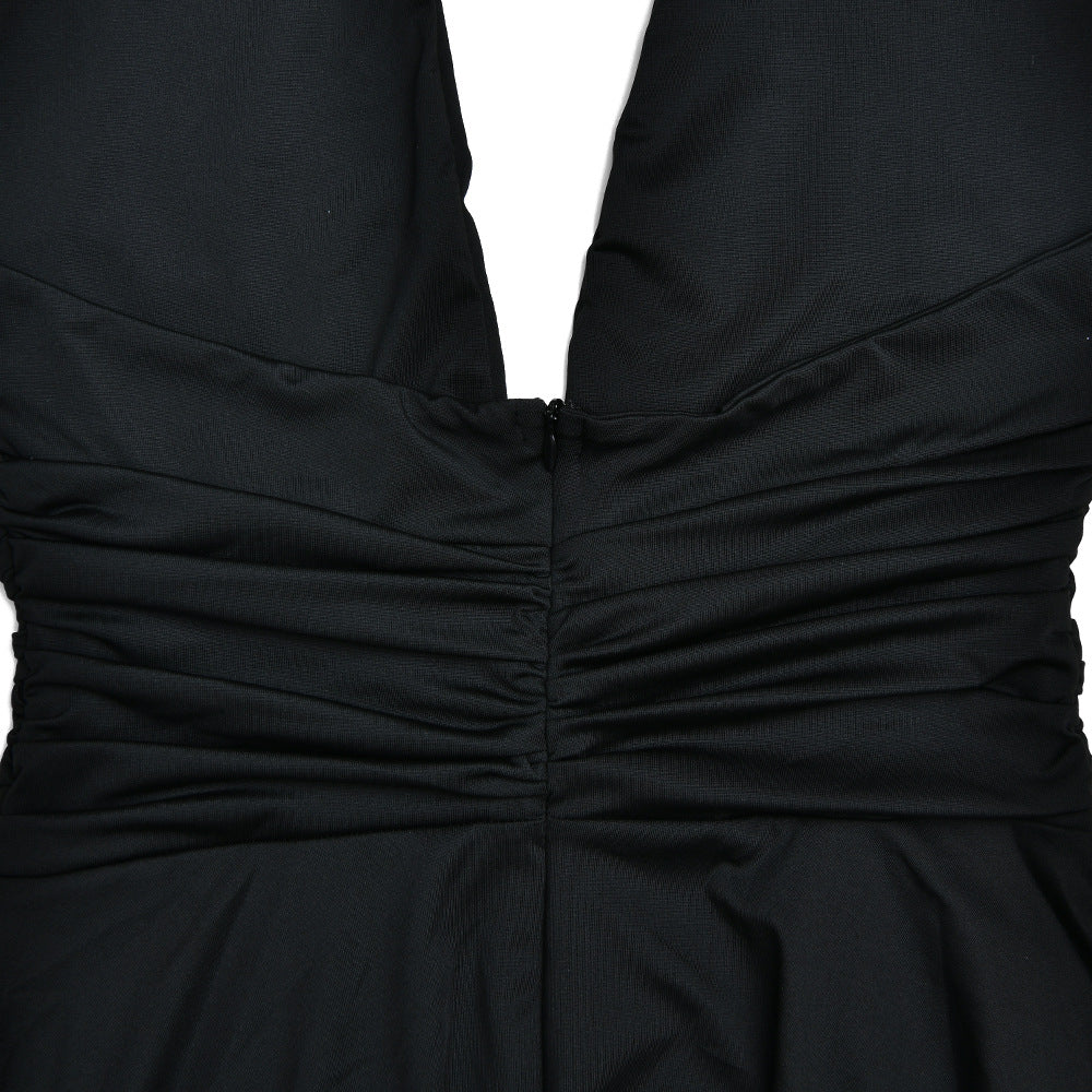 Elegant Stitching Halter Backless Fishtail Dress For Women