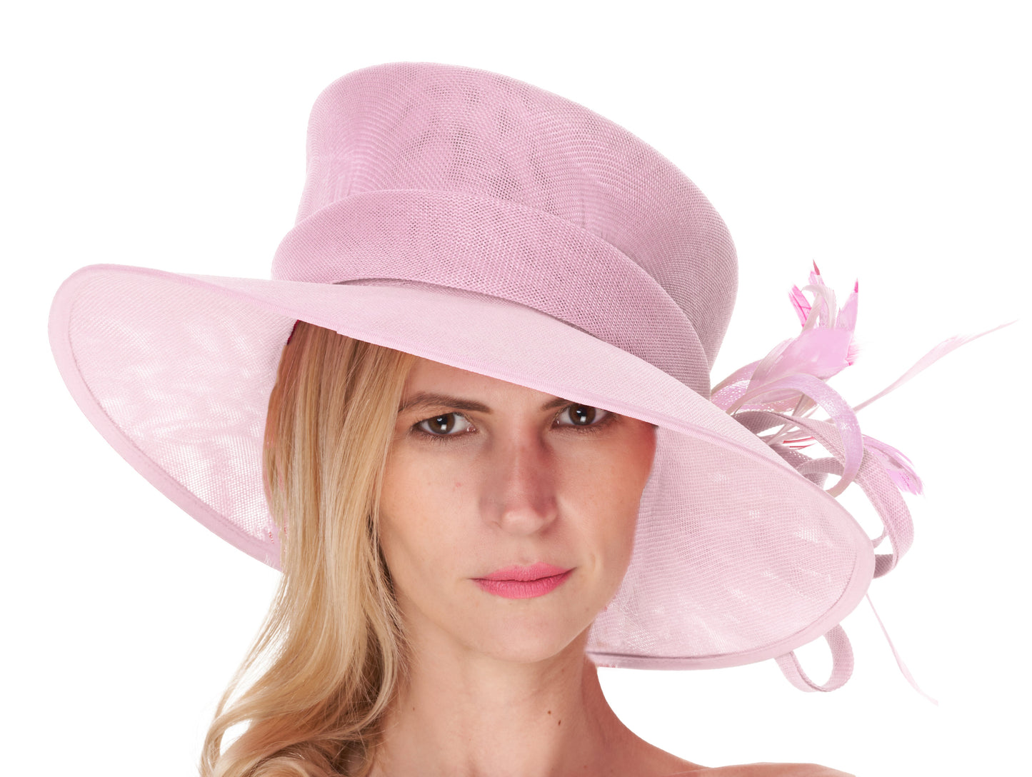 Caprilite Large Ladies Occasion Hats for Weddings Brim Top