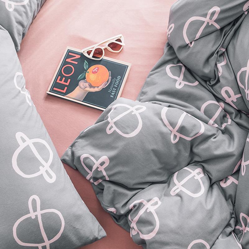 CA058 Linen Duvet Cover + Bed Sheet + 2 Pillowcases, King, More Patterns Available