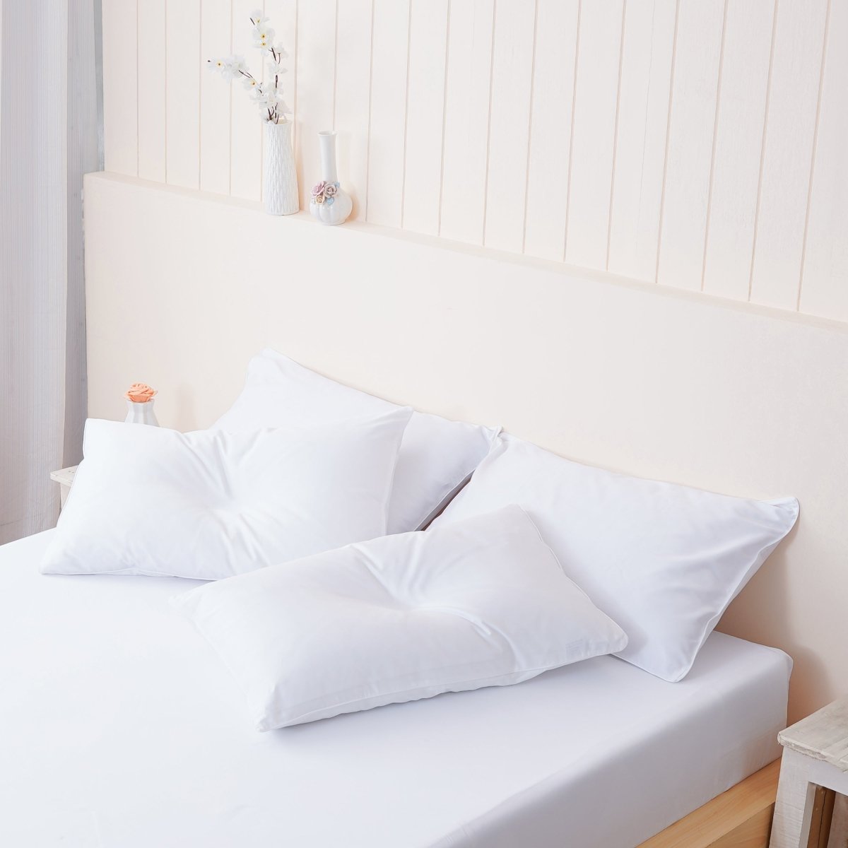 Ella Cotton - White Pillowcases Pair
