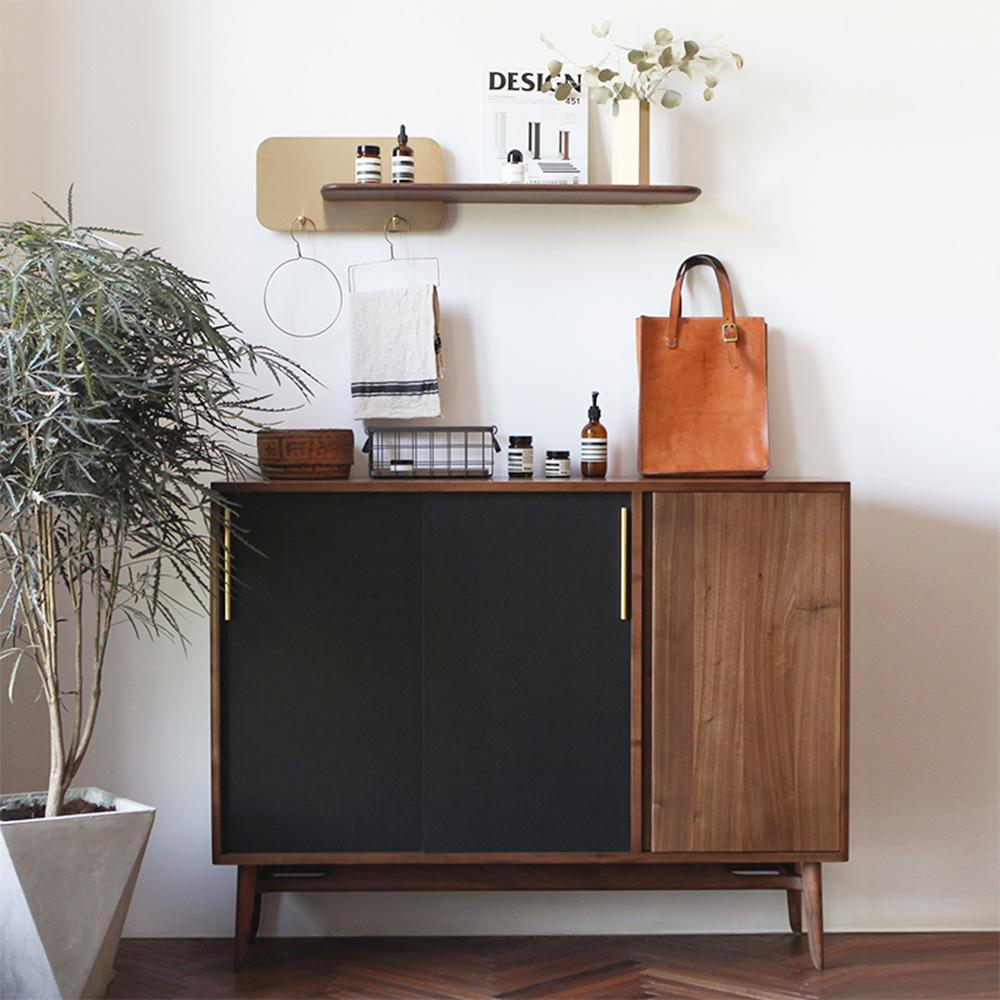 FU3 Shoe Storage, Walnut & Black