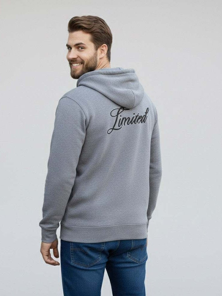 Urban Script Zip Hoodie – Grey
