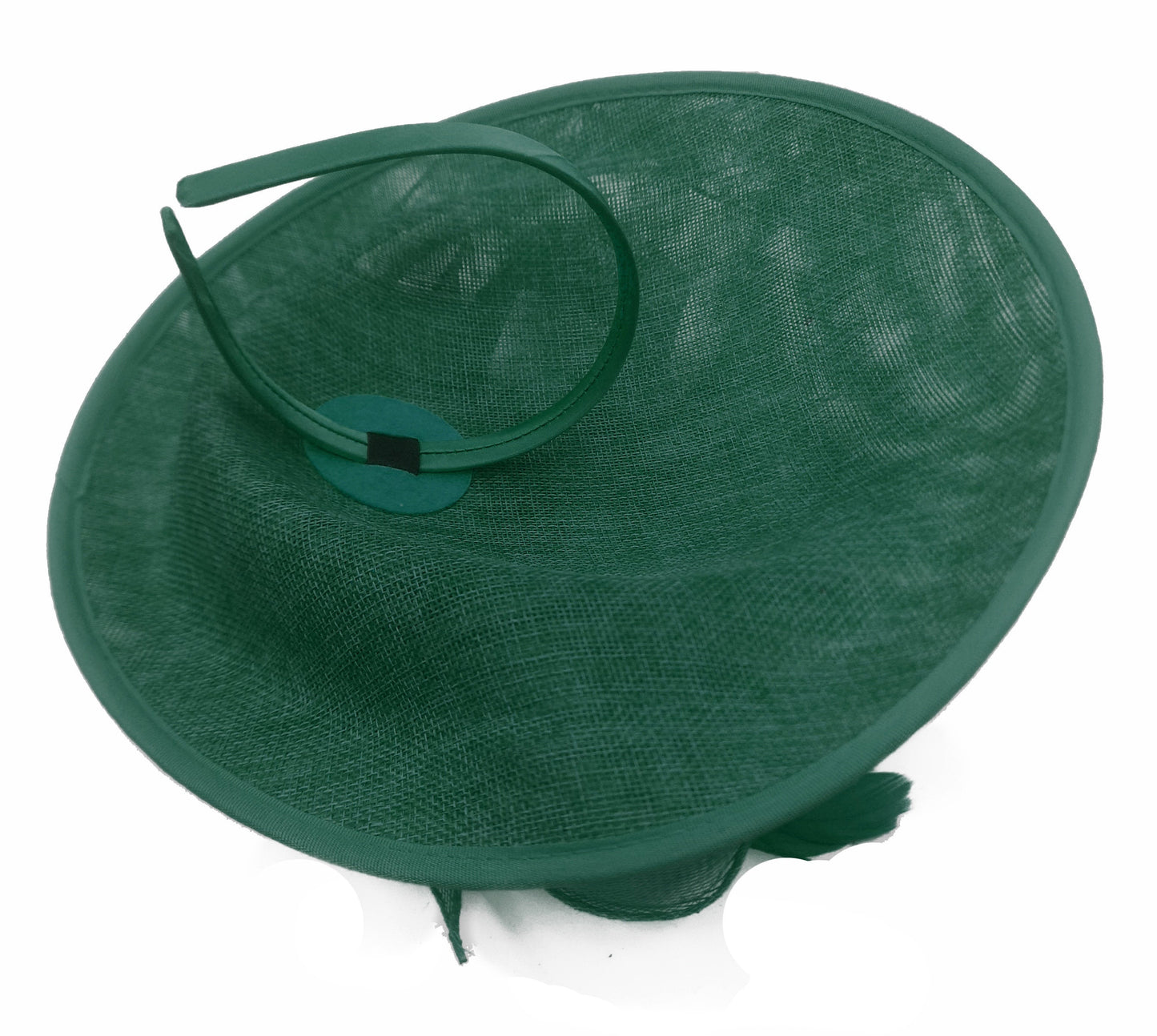 Caprilite Big Saucer Sinamay Green & Red Mixed Colour Fascinator On Headband
