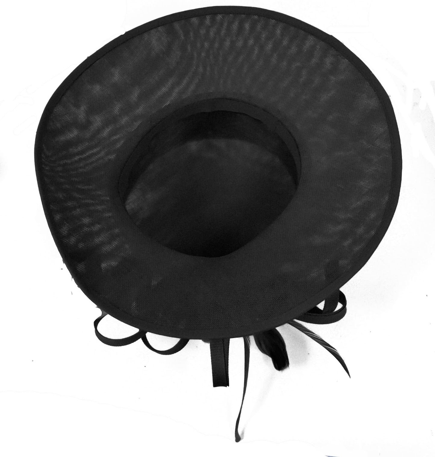 Black and Apricot Orange Large Brim Hat Occasion Hatinator Fascinator Weddings Formal