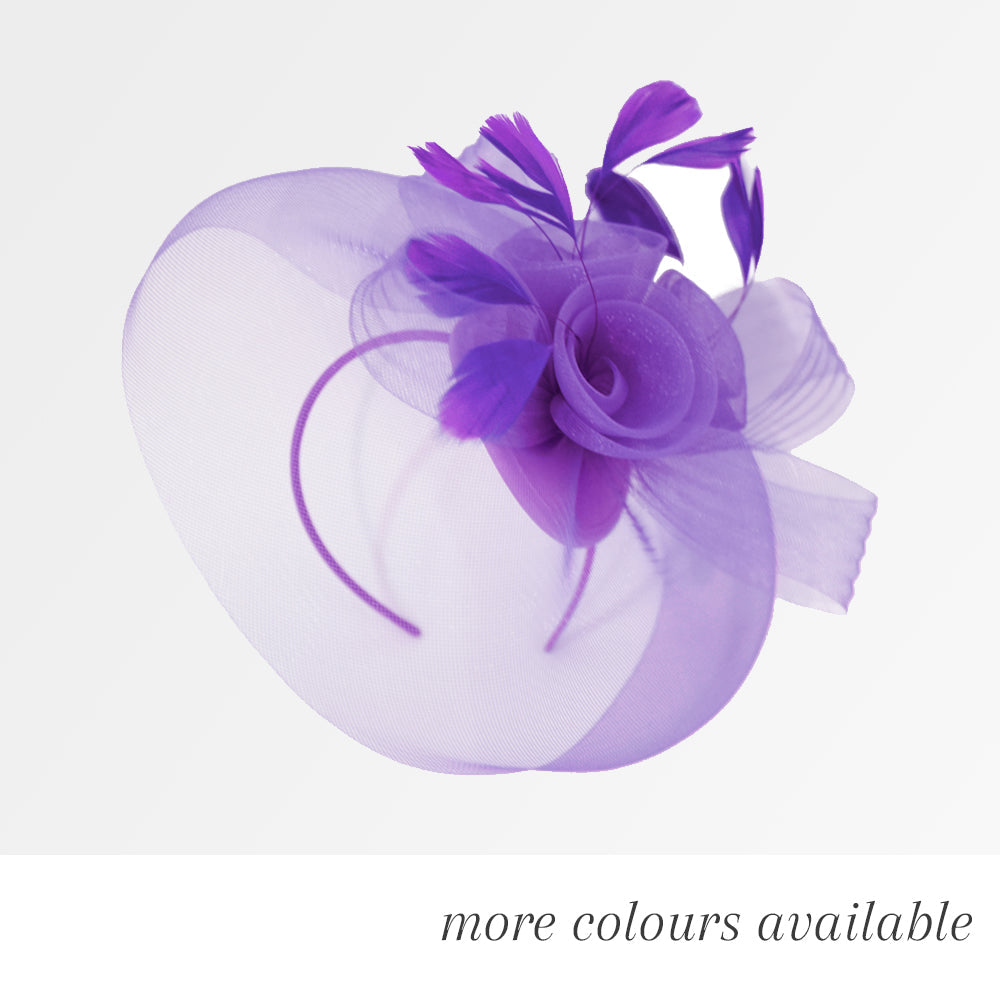 Classic Pop Hat Veil Fascinator on Headband and Clip