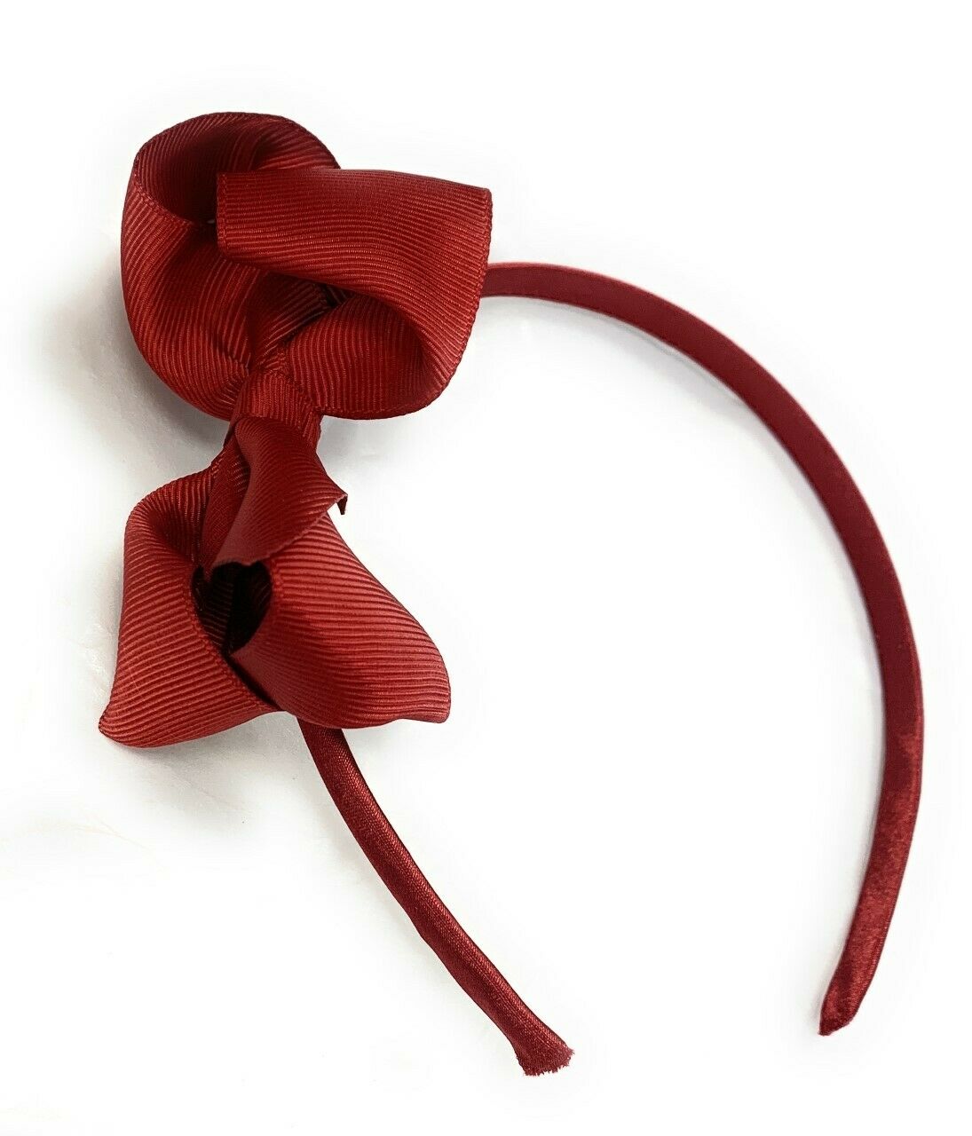 Burgundy Dark Red Big Hair Bows for Adults Girls Children School on Headband