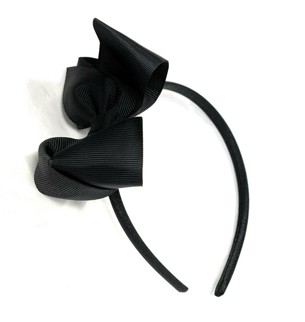 Black Big Hair Bows for Adults Girls Children School on Headband
