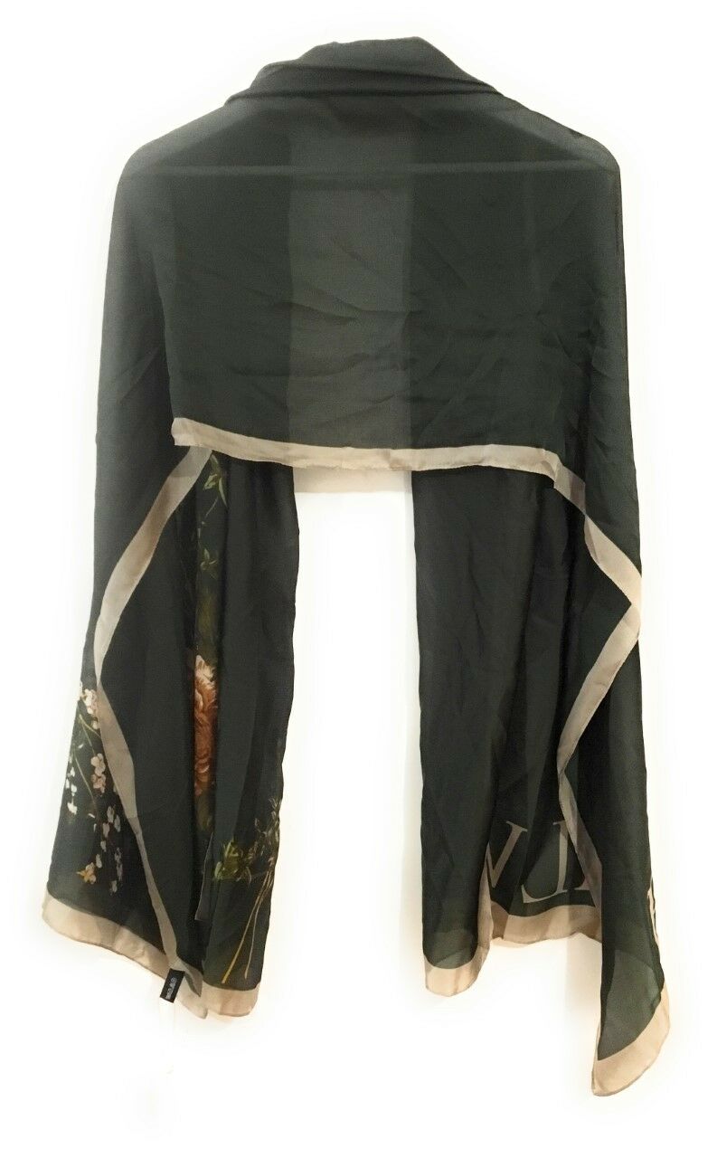 90x180cm Large Dark Green Flowers Ladies Womens Maxi Scarf Hijab Shawl Pashmina Faux Silk