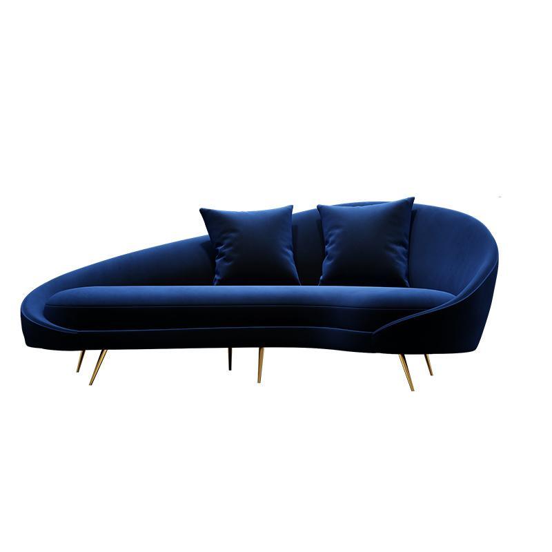 Slender Modern Curved Two Seater, Three Seater Sofa, Velvet