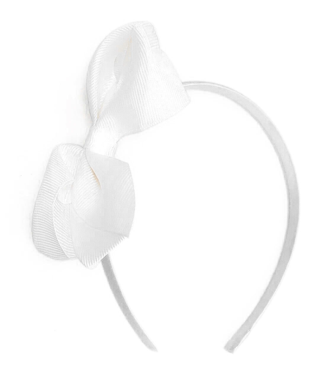 White Big Hair Bows for Adults Girls Children School on Headband