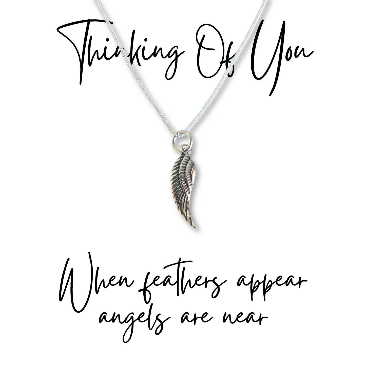 Angel Feather Sterling Silver Necklace & Gift | When Feathers Appear Angels are Near