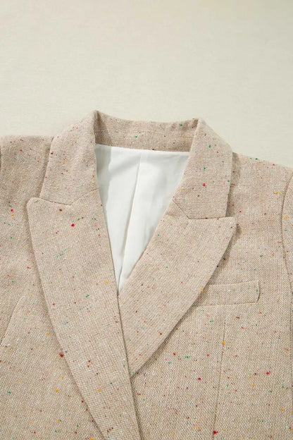 Light Beige Fitted Blazer Women UK