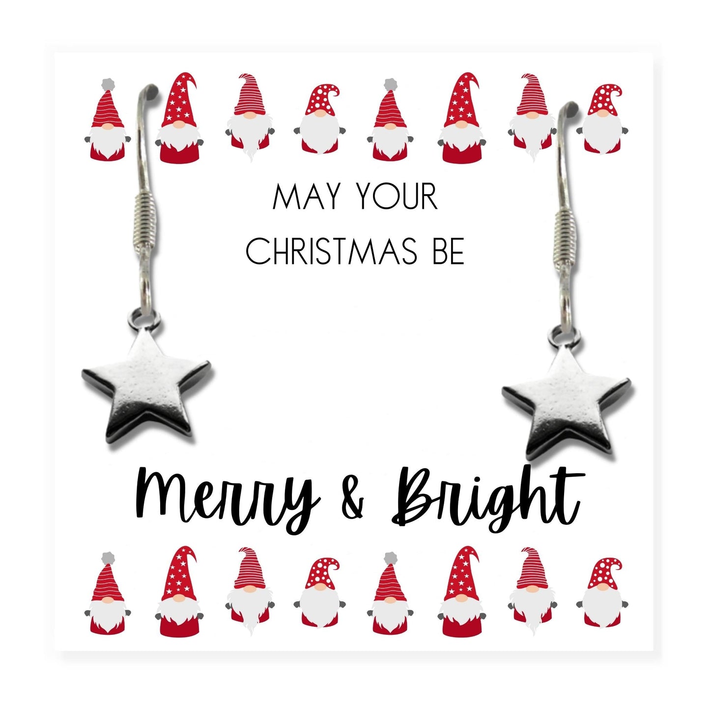 Small Merry & Bright Christmas Gift Hamper Earrings, Chocolates & Candle