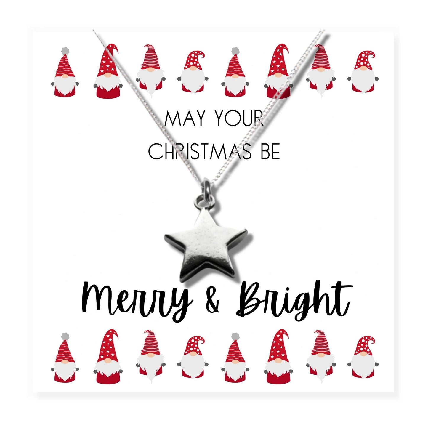 Small Merry & Bright Christmas Gift Hamper Necklace, Chocolates & Candle