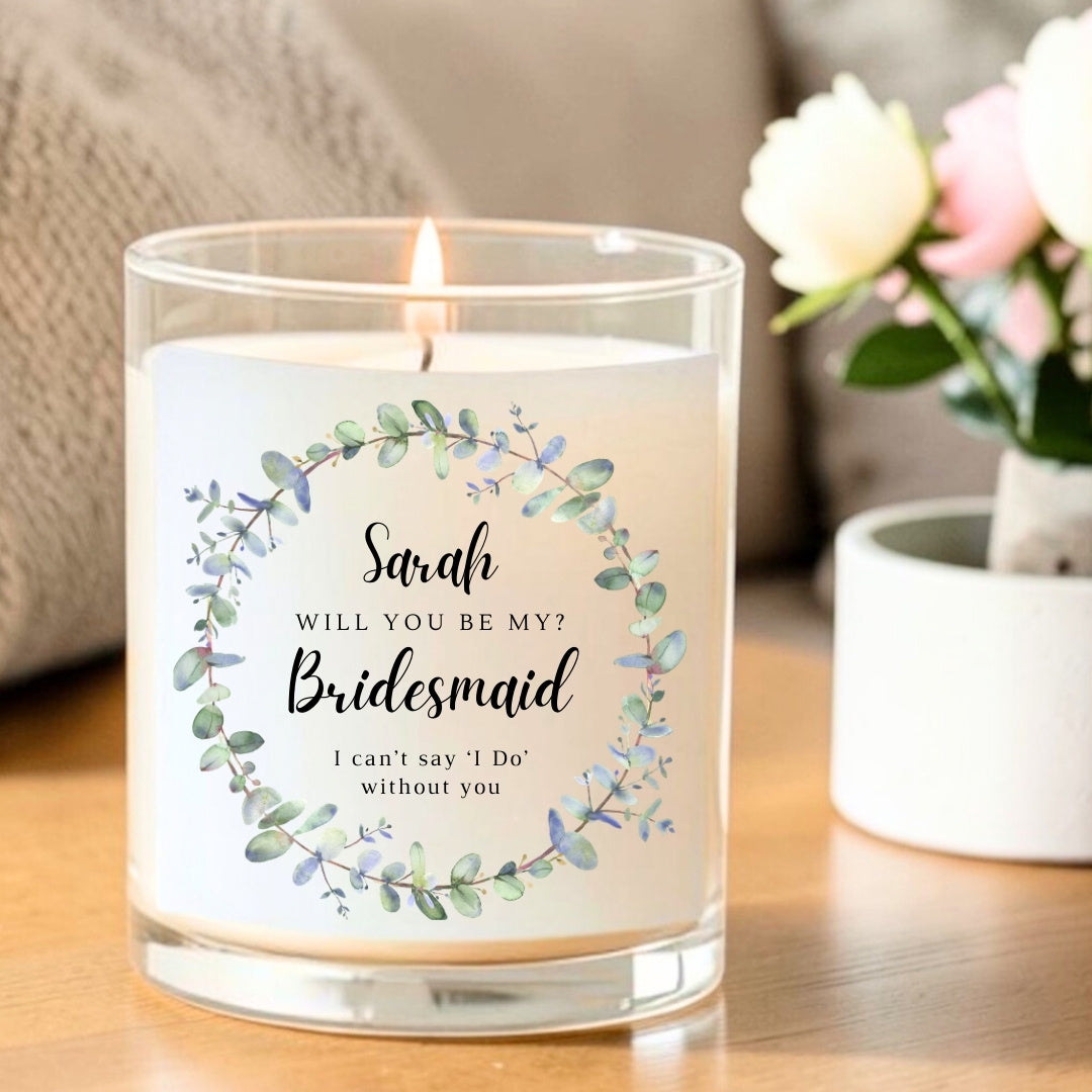 Personalised Will You Be My Bridesmaid? Candle Gift Set  | Keepsake for Friends