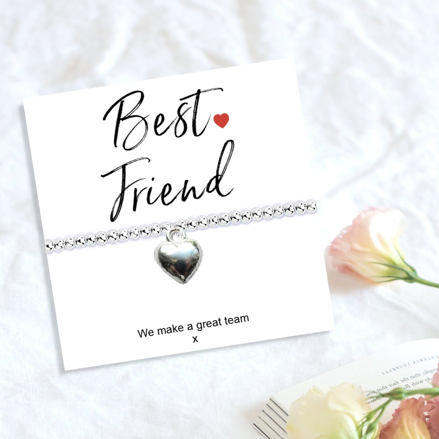 Best Friend Stretch Beaded Bracelet & Card