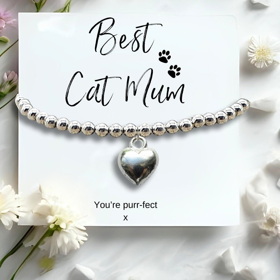 Small Best Cat Mum Gift Hamper | Bracelet, Chocolates & Candle