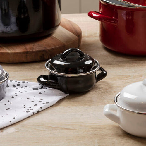 Porter Black Enamel 10cm Mini Casserole Dish