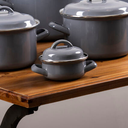 Grey Enamel 10cm Mini Casserole Dish | Porter