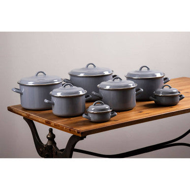 Grey Enamel 10cm Mini Casserole Dish | Porter
