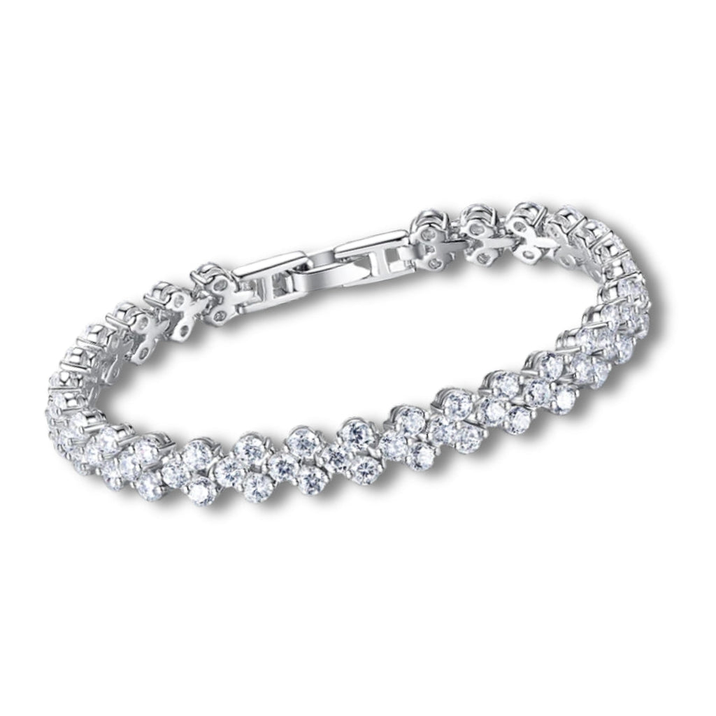 Silver Diamante Heart Bracelet