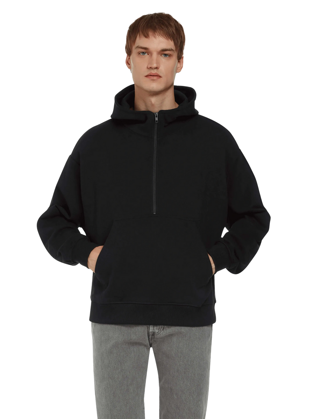 Organic Half Zip Hoodie: Unisex