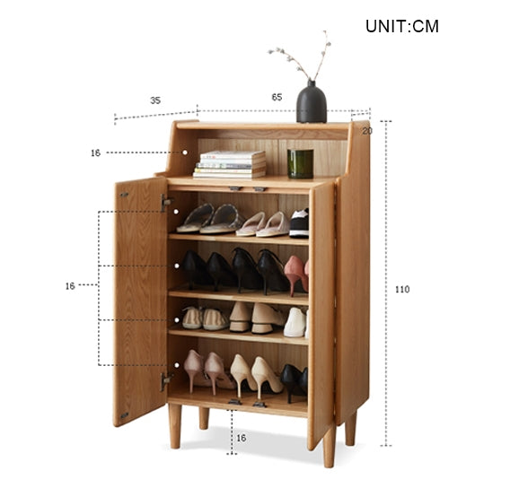 Jasper Entryway Shoe Storage, Light Oak