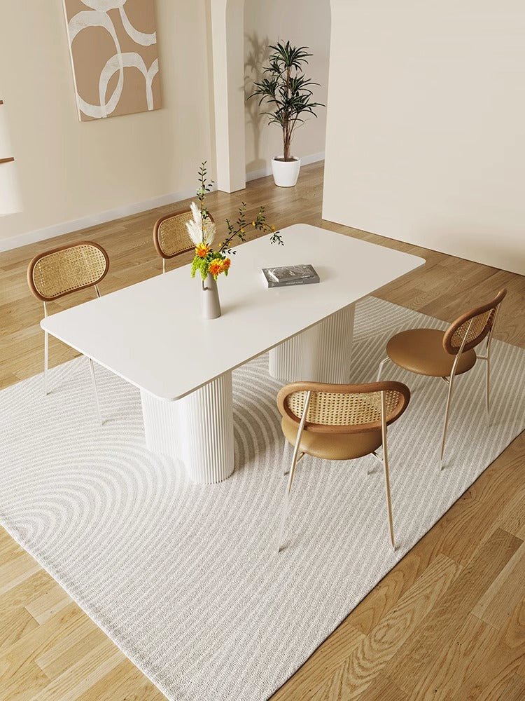 Aiden White Dining Table, Sintered Stone
