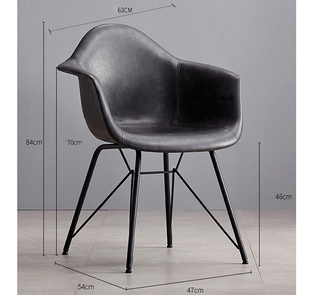 A Set of 2 Bobby Dining Chairs, Distressed Leather