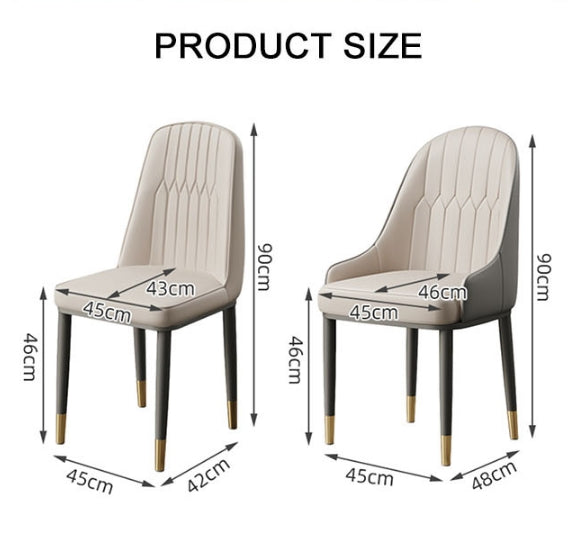 A Set of 2 Scott Dining Chairs, PU Leather