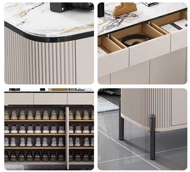 Samantha Shoe Storage, Off White