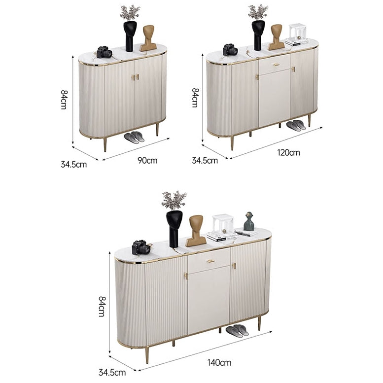 Drake Shoe Storage, White & Gold