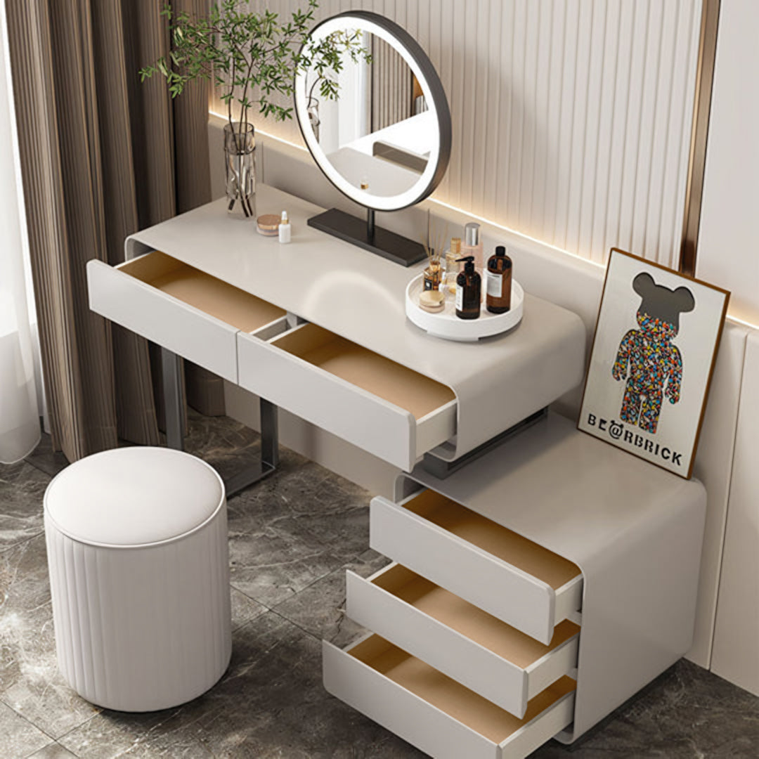 Dobson Dressing Table With LED Mirror,  Light Grey