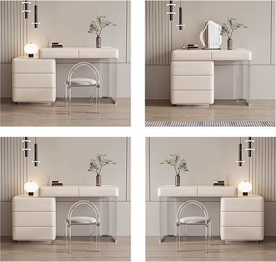 Donnelly Dressing Table With LED Mirror, Cream