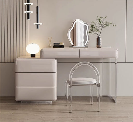 Donnelly Dressing Table With LED Mirror, Cream