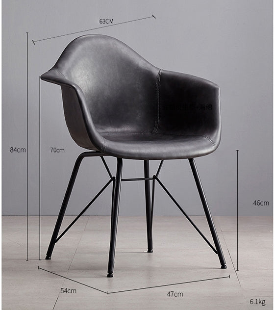 A Set of 2 Bobby Dining Chairs, Distressed Leather