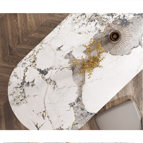 Costanza Dining Table, Sintered Stone, White