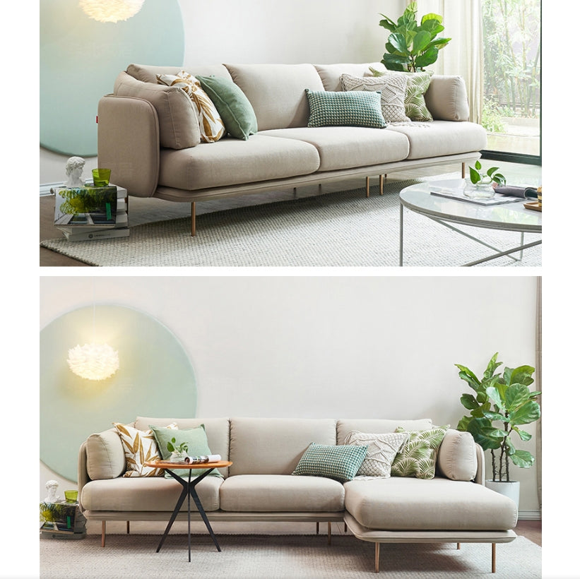 U182 Two Seater, Three Seater, Modular Sofa, Off-White Cotton Linen