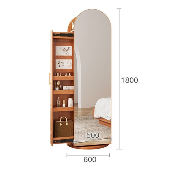Rotatable Coat Rack, Wardrobe, Storage Rattan Oak