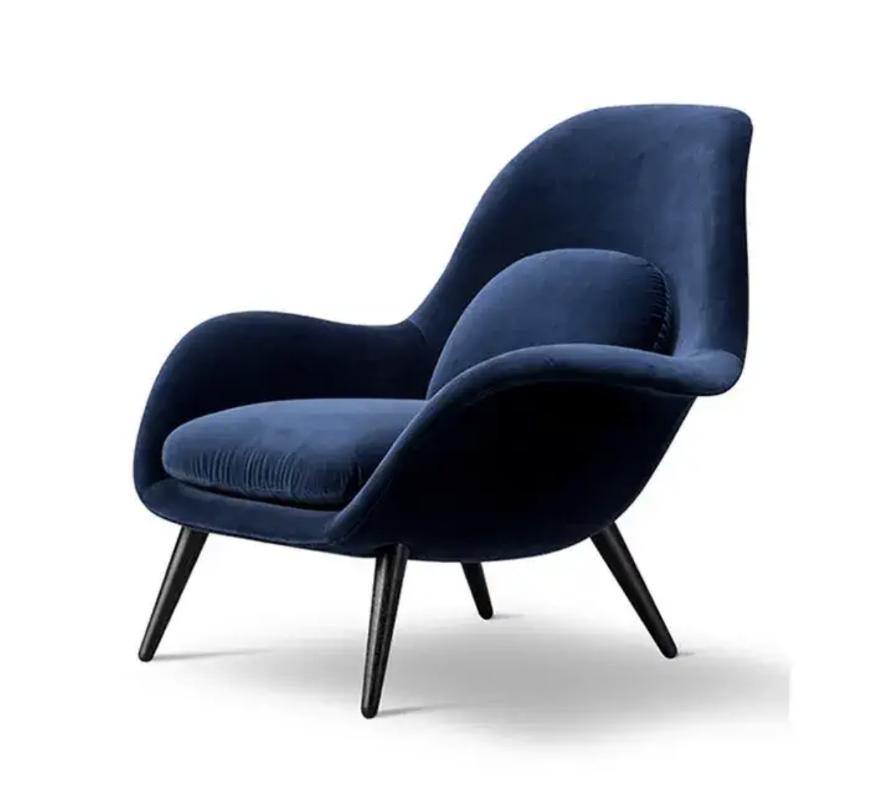 Fredericia Swoon Armchair And Footstool, Velvet