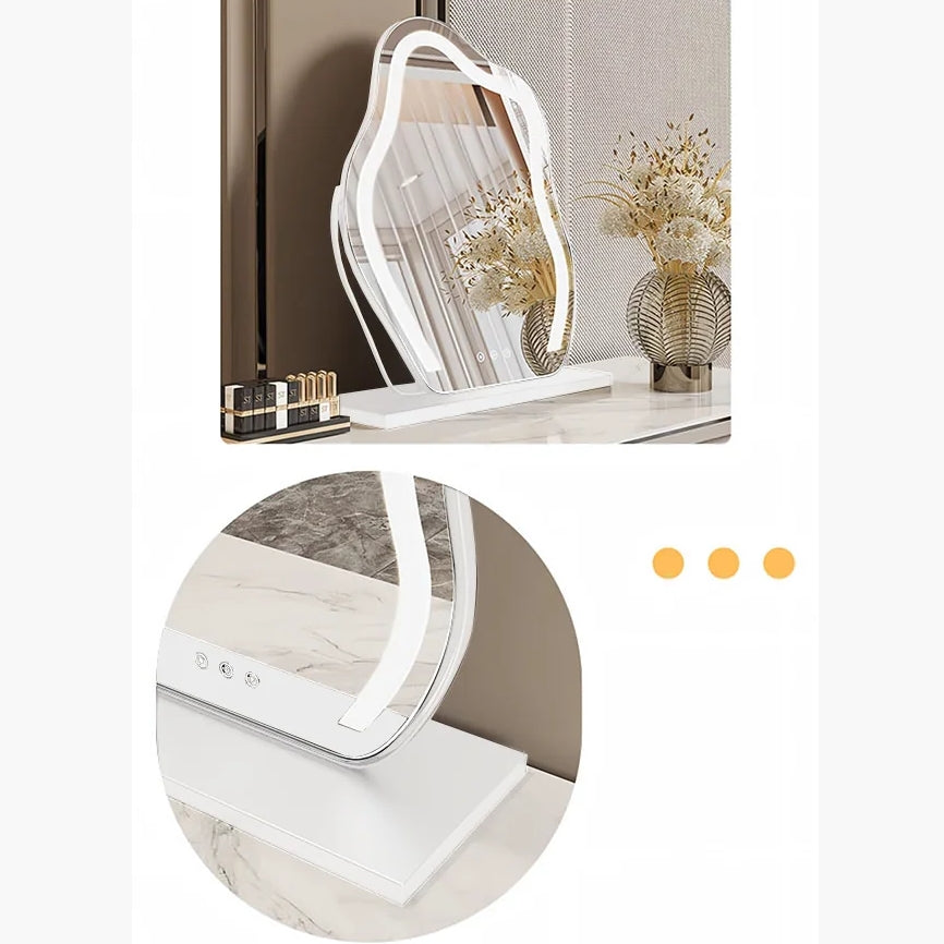 Dobson Dressing Table With LED Mirror,  Light Grey
