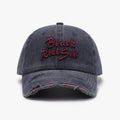 Letter Three-dimensional Embroidery Hole Soft Wine Red Baseball Cap