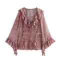 Classic Animal Print Layered Decorated Shirt