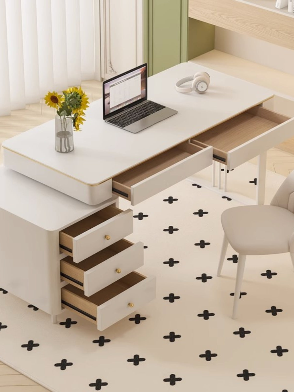 Elmer Office Desk, Sintered Stone