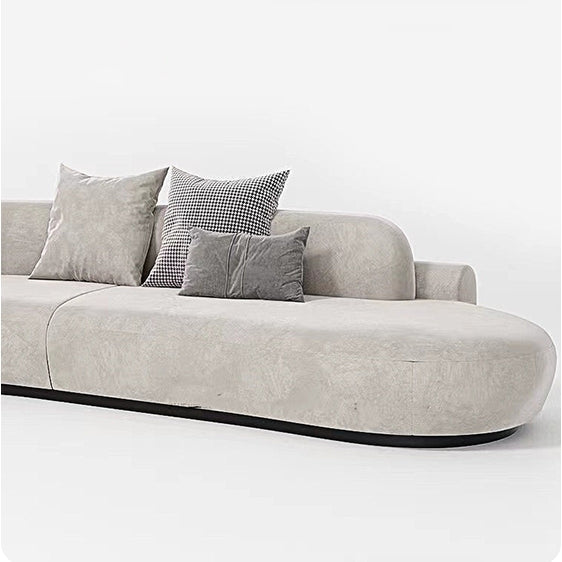 Cosima Grey Four Seater, Five Seater Curved Sofa, Long Sofa, Velvet