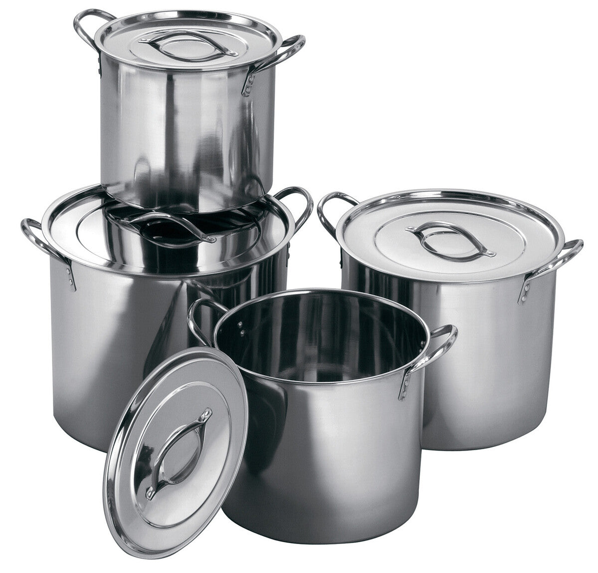 Set Of 4 Stock Pots with Lids | Crosse