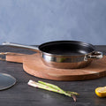 24cm Stainless Steel Non Stick Frypan With Glass Lid | Crosse