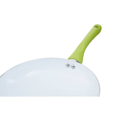 28cm Lime Green Frying Pan with Ceramic Coating | Ecocook