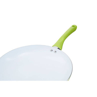 30cm Lime Green Frying Pan with Ceramic Coating | Ecocook